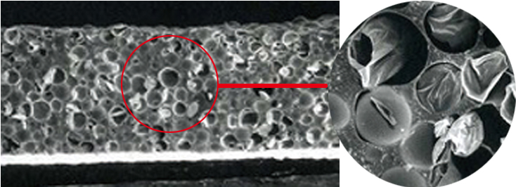 中空ビーズ構造拡大写真