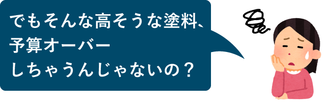 でもそんな高そうな塗料、予算オーバーしちゃうんじゃないの？